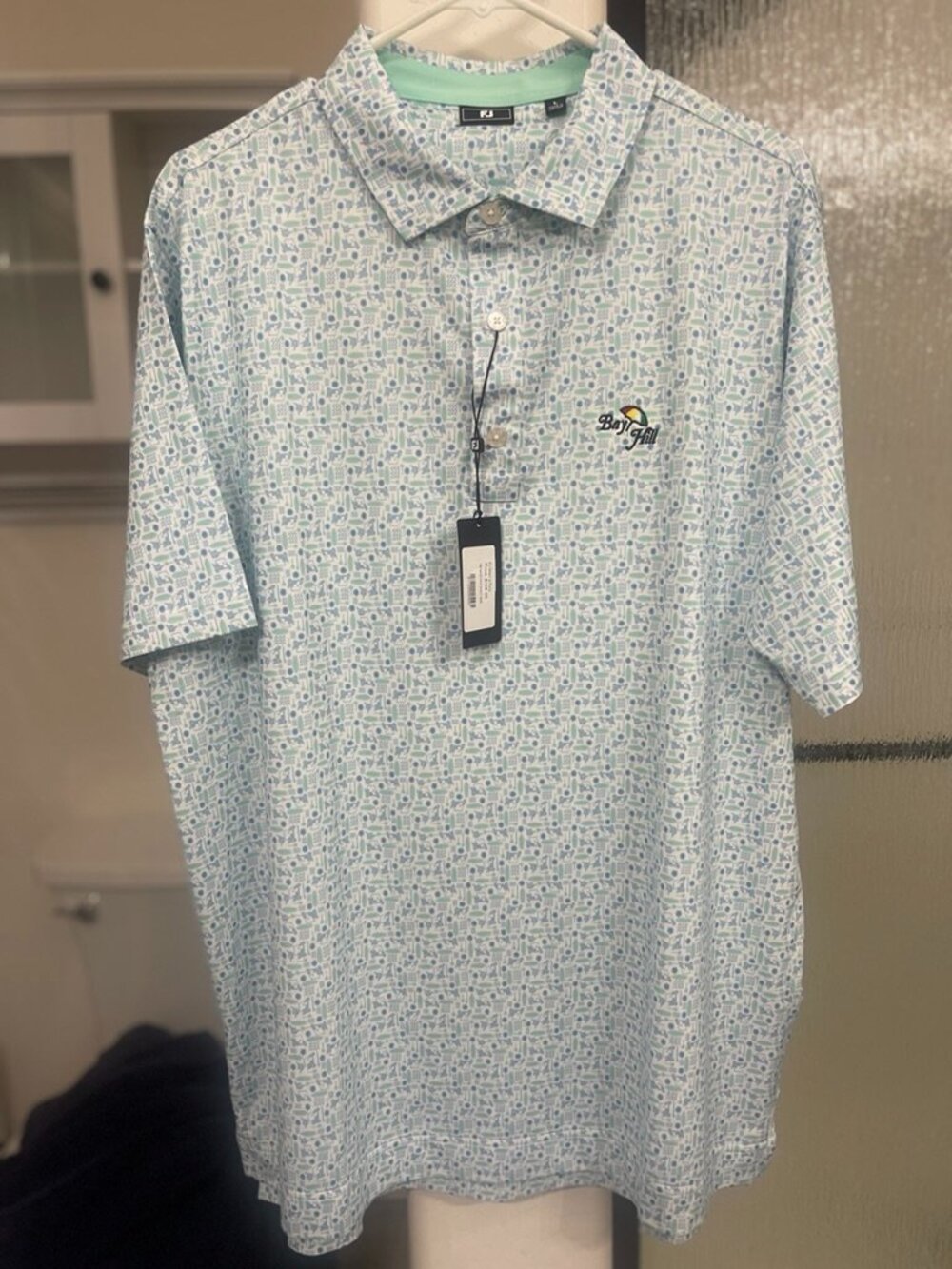FootJoy Golf Shirt Polo Surfs Up Print Large Multicolor Polyester NWT MSRP $108